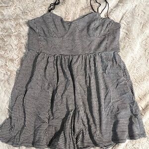 Black and White Gingham Romper